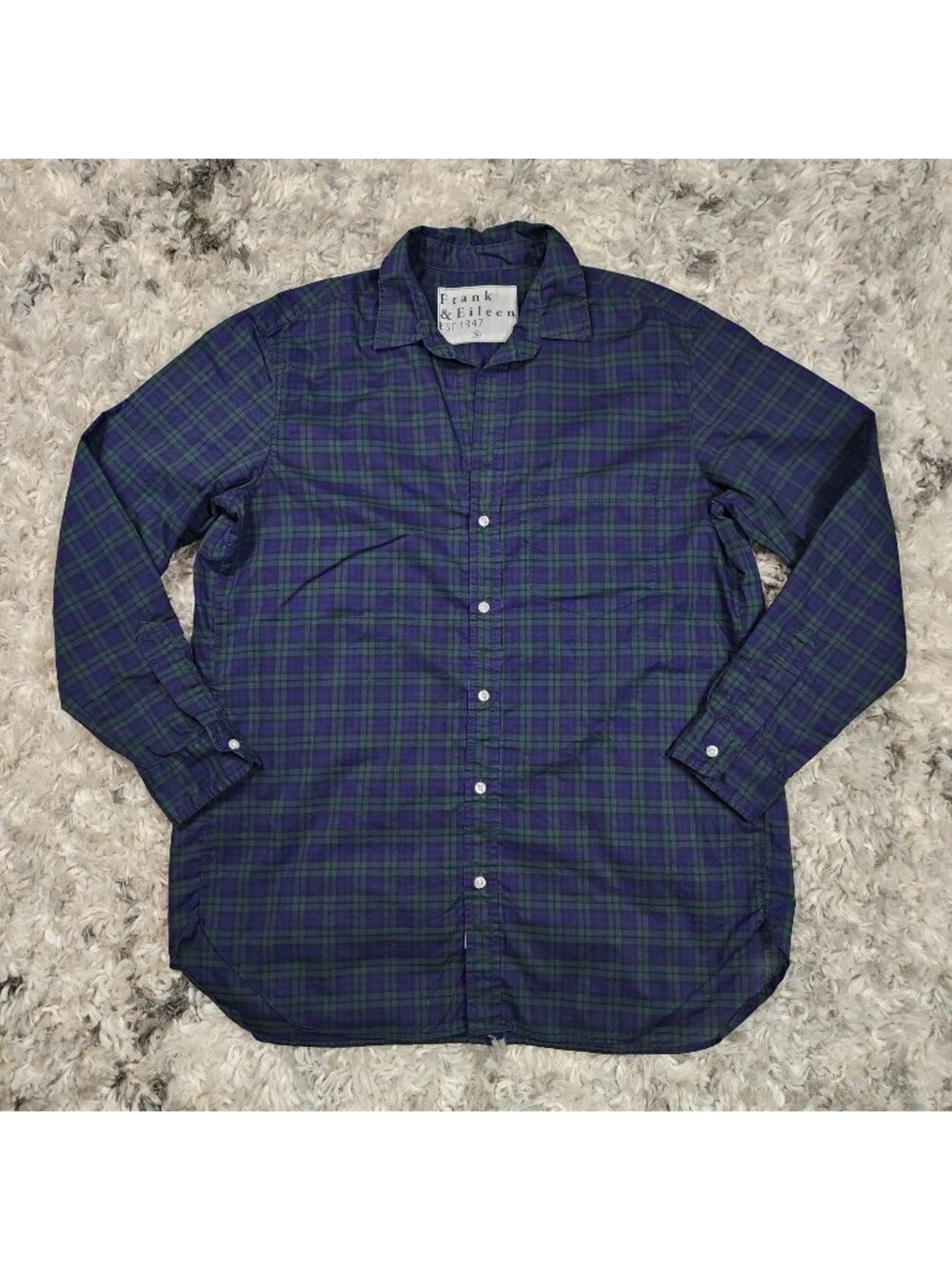 Frank & Eileen Joedy Plaid Shirt Women's Size Small Boyfriend Oversized Button